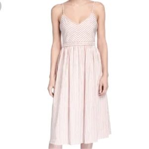 Avec les Filles Dusty Rose/White striped dress